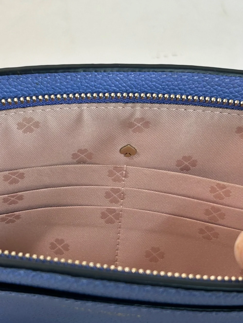 Kate Spade New York Margaux Crossbody in Blue Leather with Chain Strap